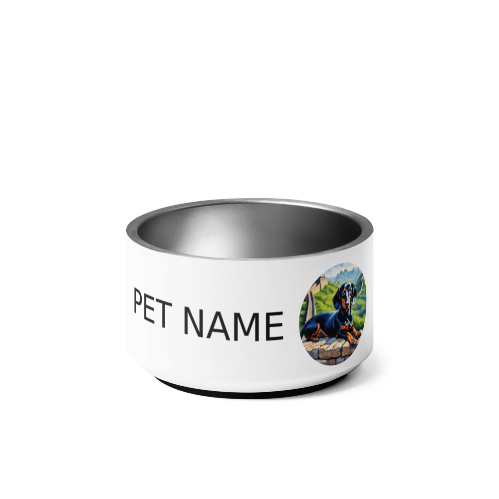 PugMug Custom Black Dachshund Pet Bowl