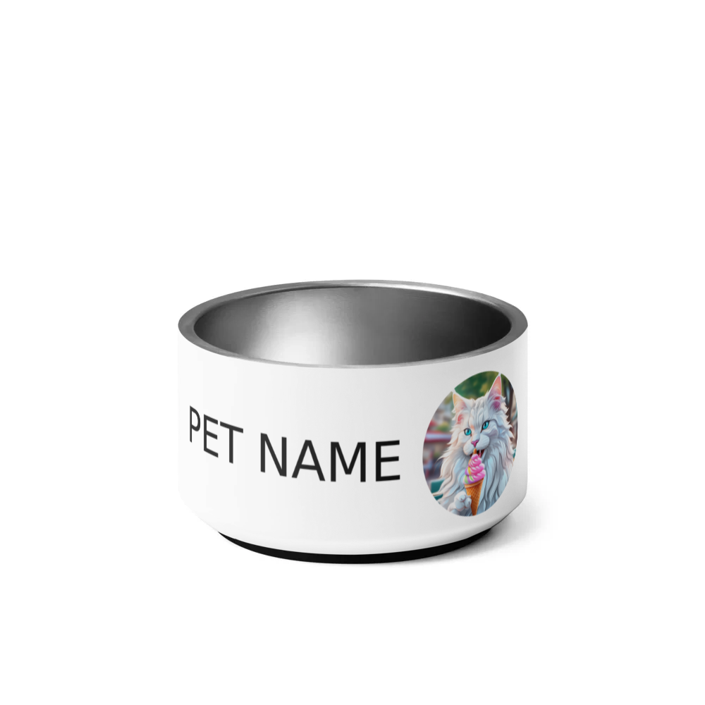 PugMug Custom White Maine Coon Cat Pet Bowl