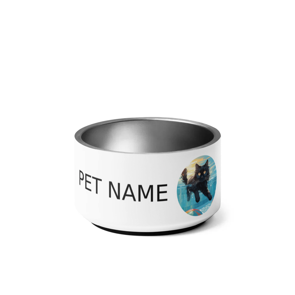 PugMug Custom Black Ragdoll Cat Pet Bowl