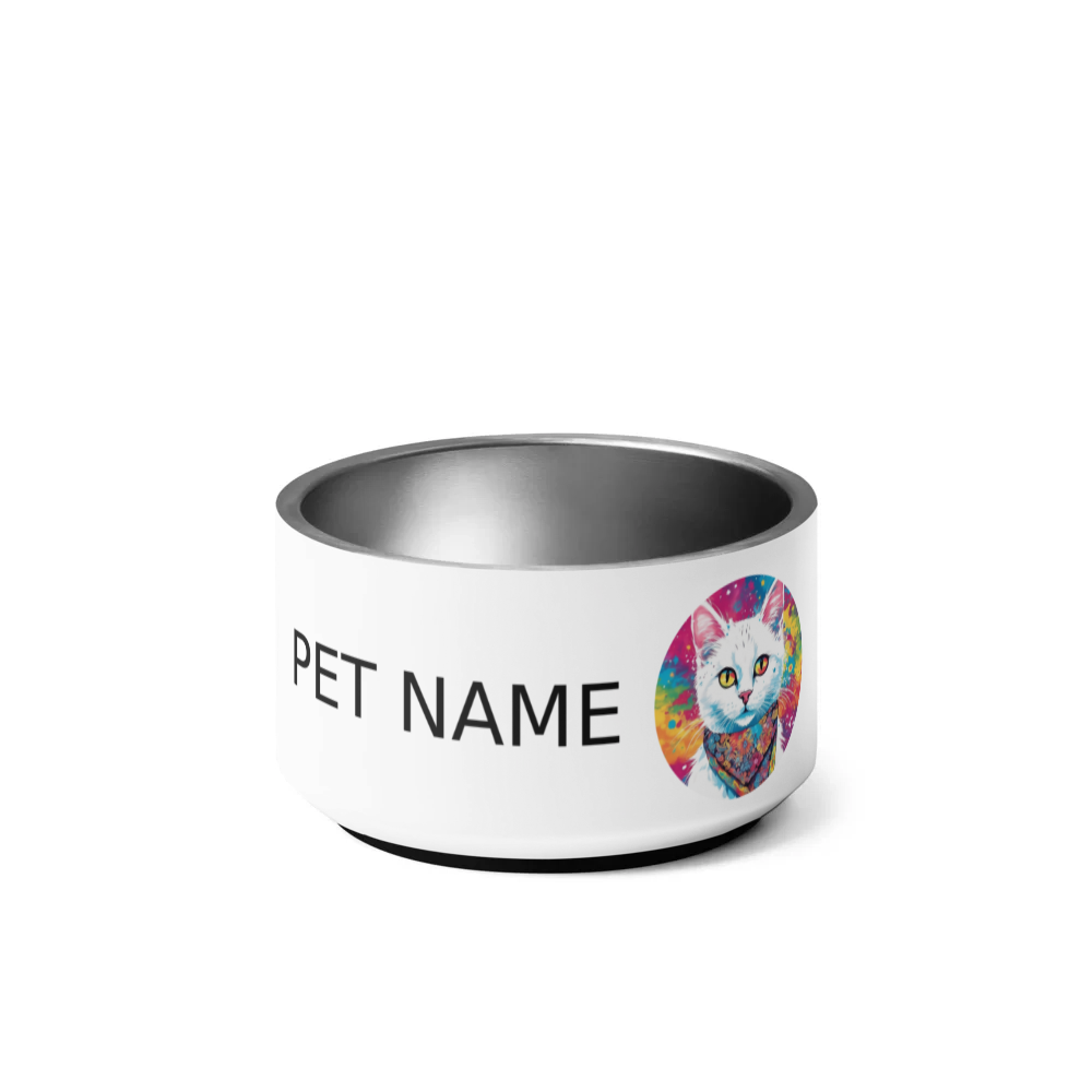 PugMug Custom White Companion Cat Pet Bowl