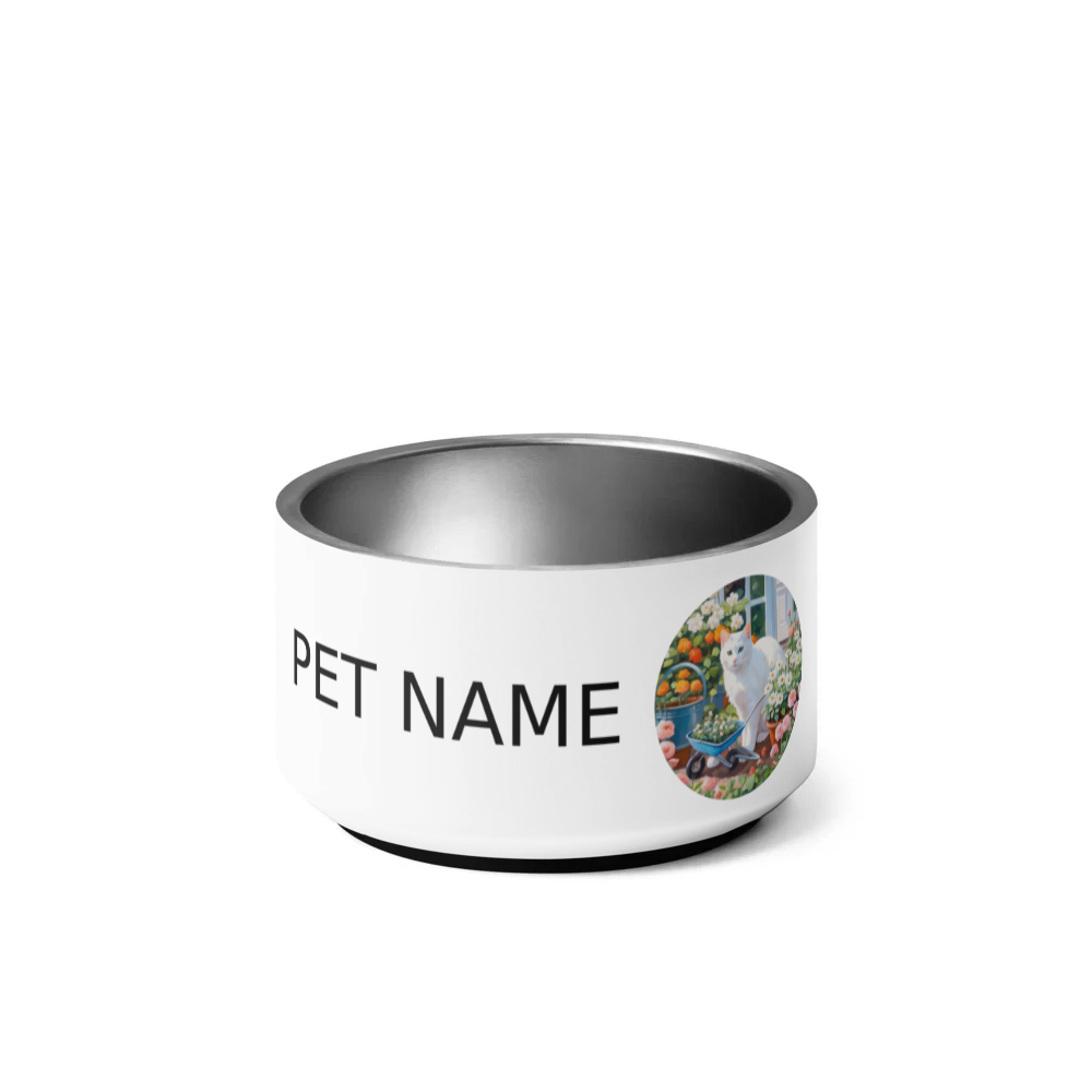 PugMug Custom White Companion Cat Pet Bowl