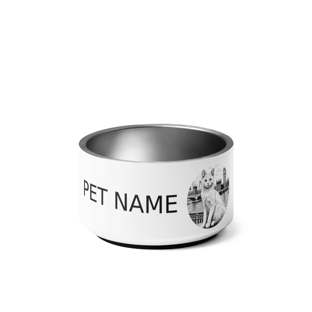 PugMug Custom White Companion Cat Pet Bowl