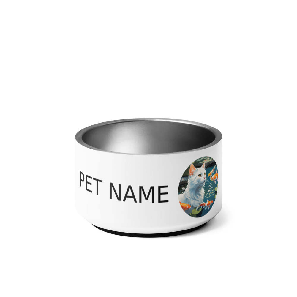 PugMug Custom White Companion Cat Pet Bowl