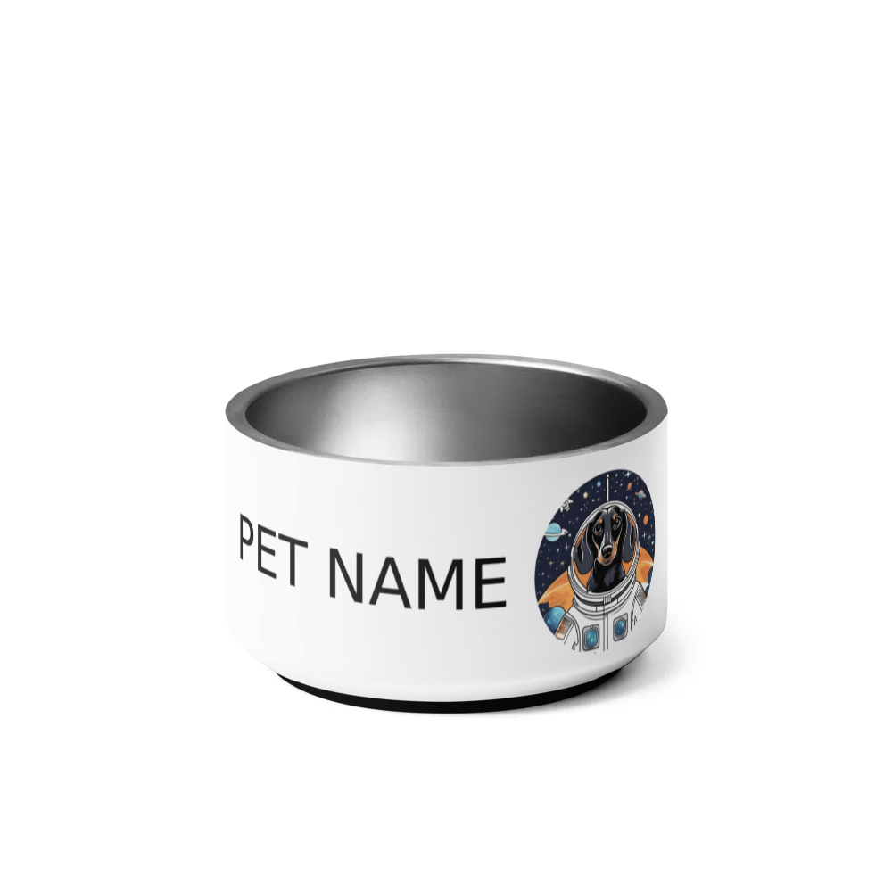 PugMug Custom Black Dachshund Pet Bowl