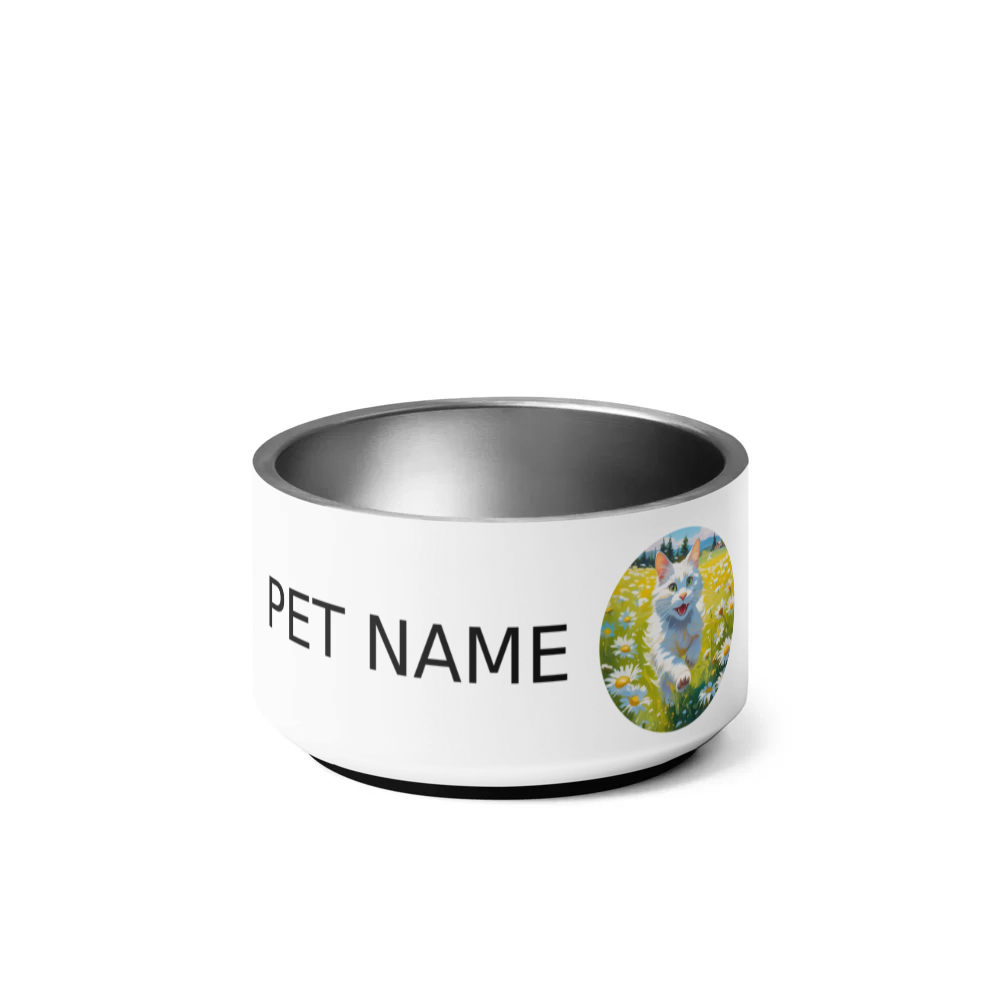 PugMug Custom White Companion Cat Pet Bowl