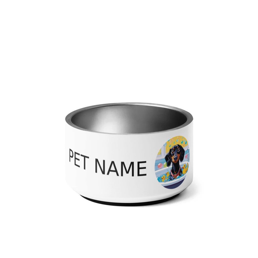 PugMug Custom Black Dachshund Pet Bowl