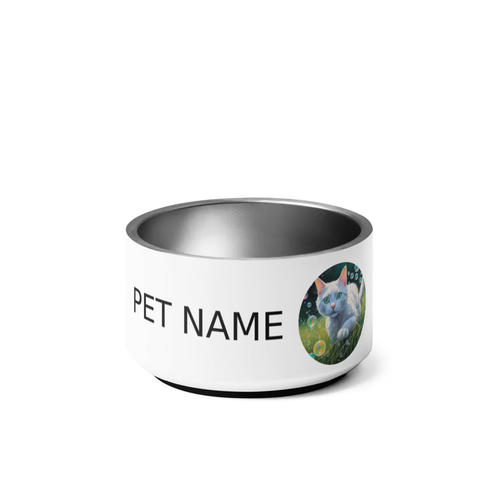 PugMug Custom White Companion Cat Pet Bowl