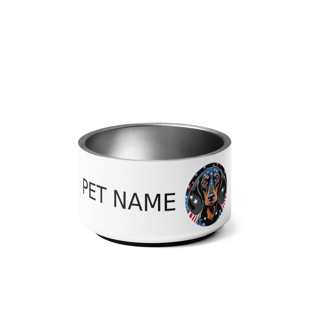 PugMug Custom Black Dachshund Pet Bowl