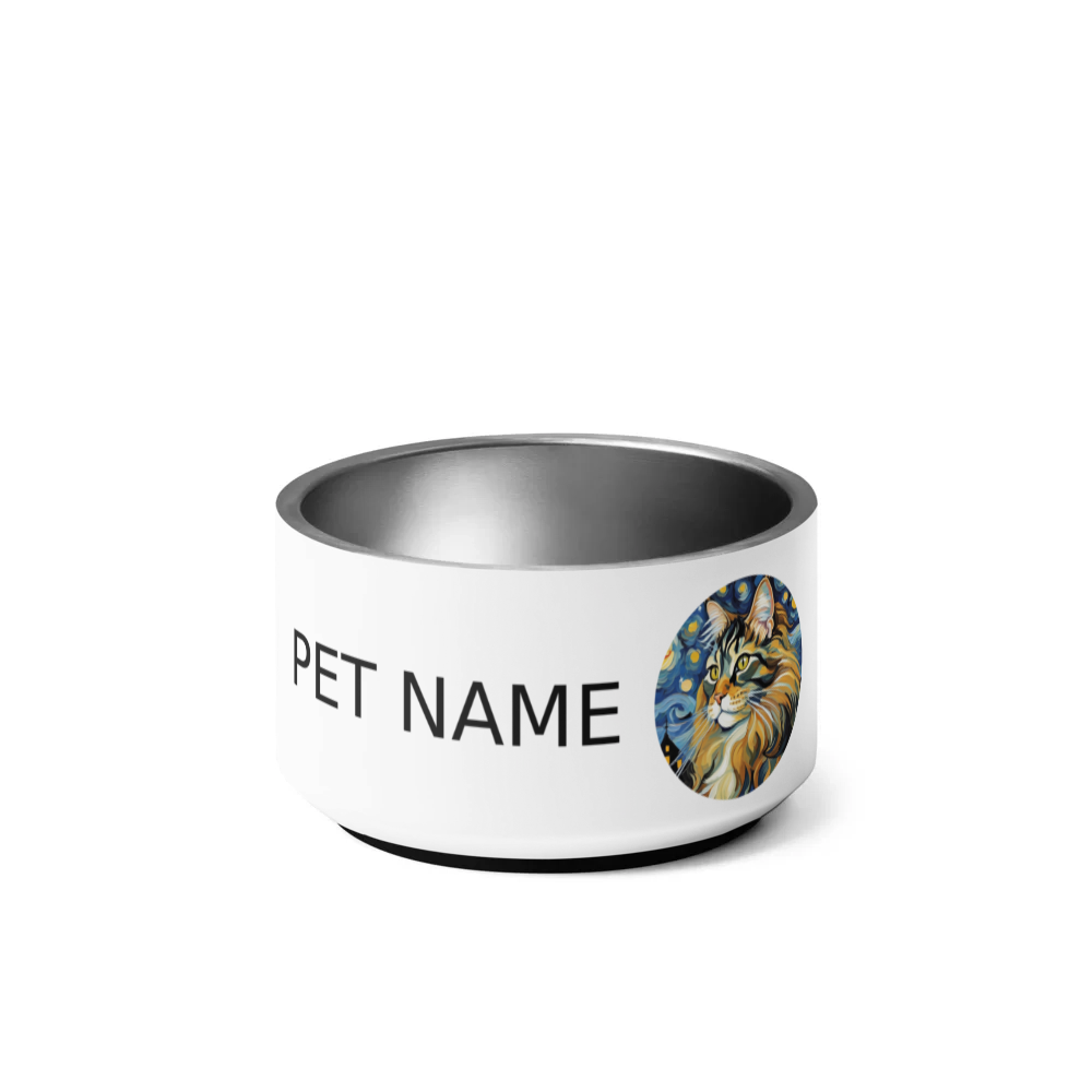 PugMug Custom Tabby Maine Coon Cat Pet Bowl