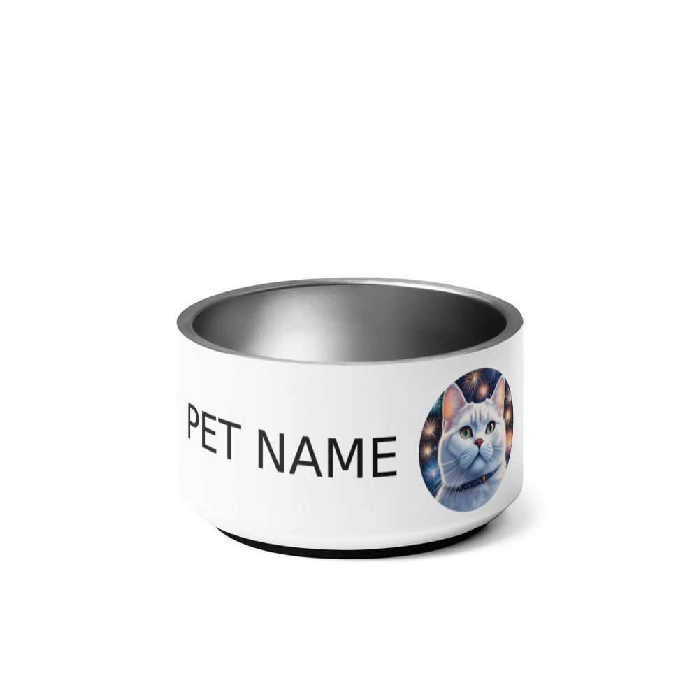 PugMug Custom White British Shorthair Cat Pet Bowl