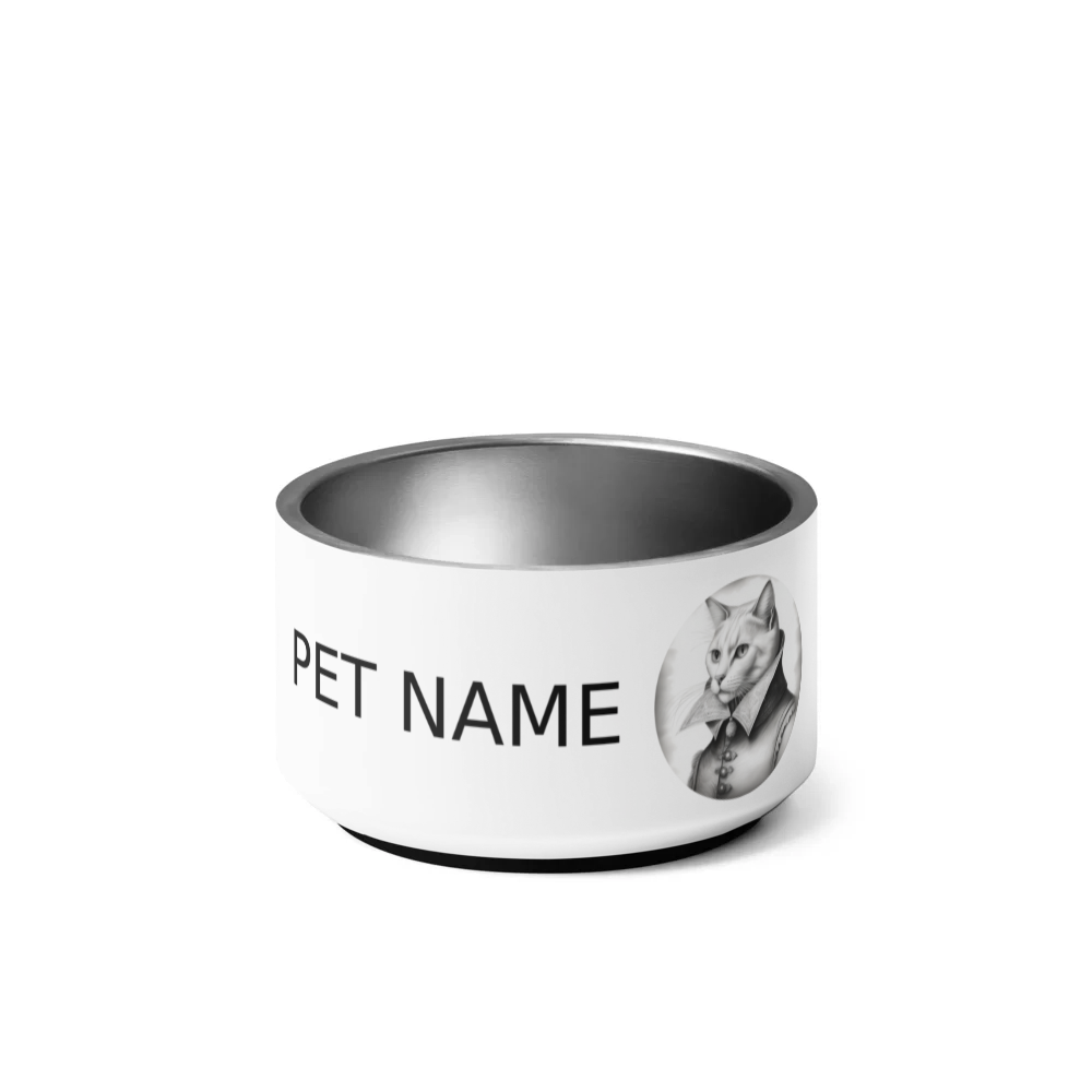 PugMug Custom White Companion Cat Pet Bowl