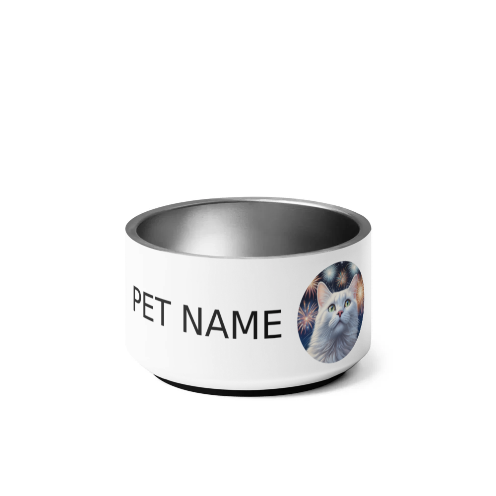 PugMug Custom White Companion Cat Pet Bowl