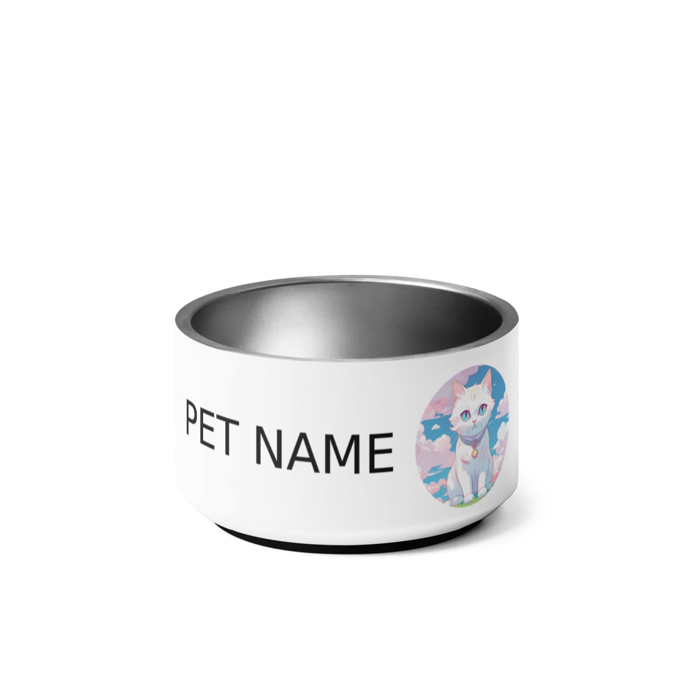 PugMug Custom White Companion Cat Pet Bowl