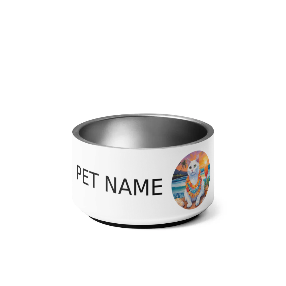 PugMug Custom White Companion Cat Pet Bowl
