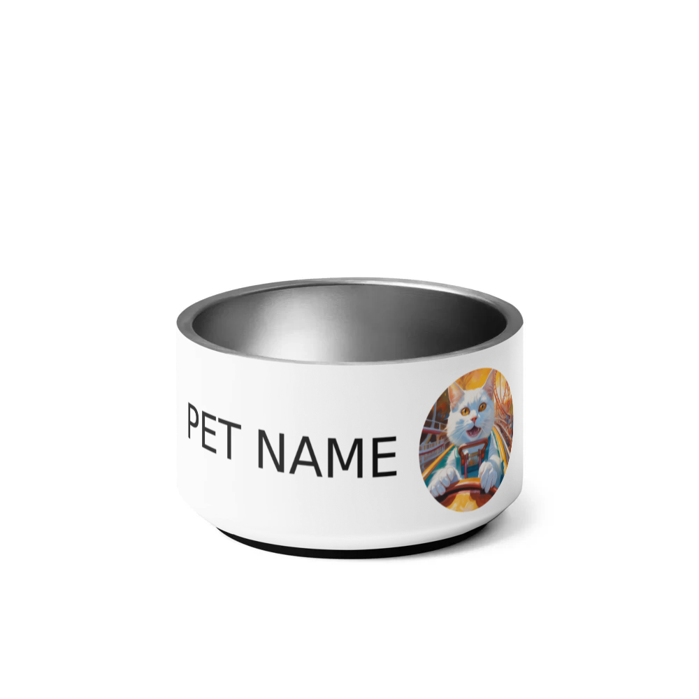 PugMug Custom White Companion Cat Pet Bowl