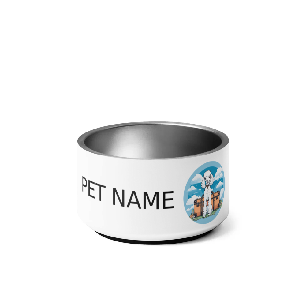 PugMug Custom White Poodle Pet Bowl