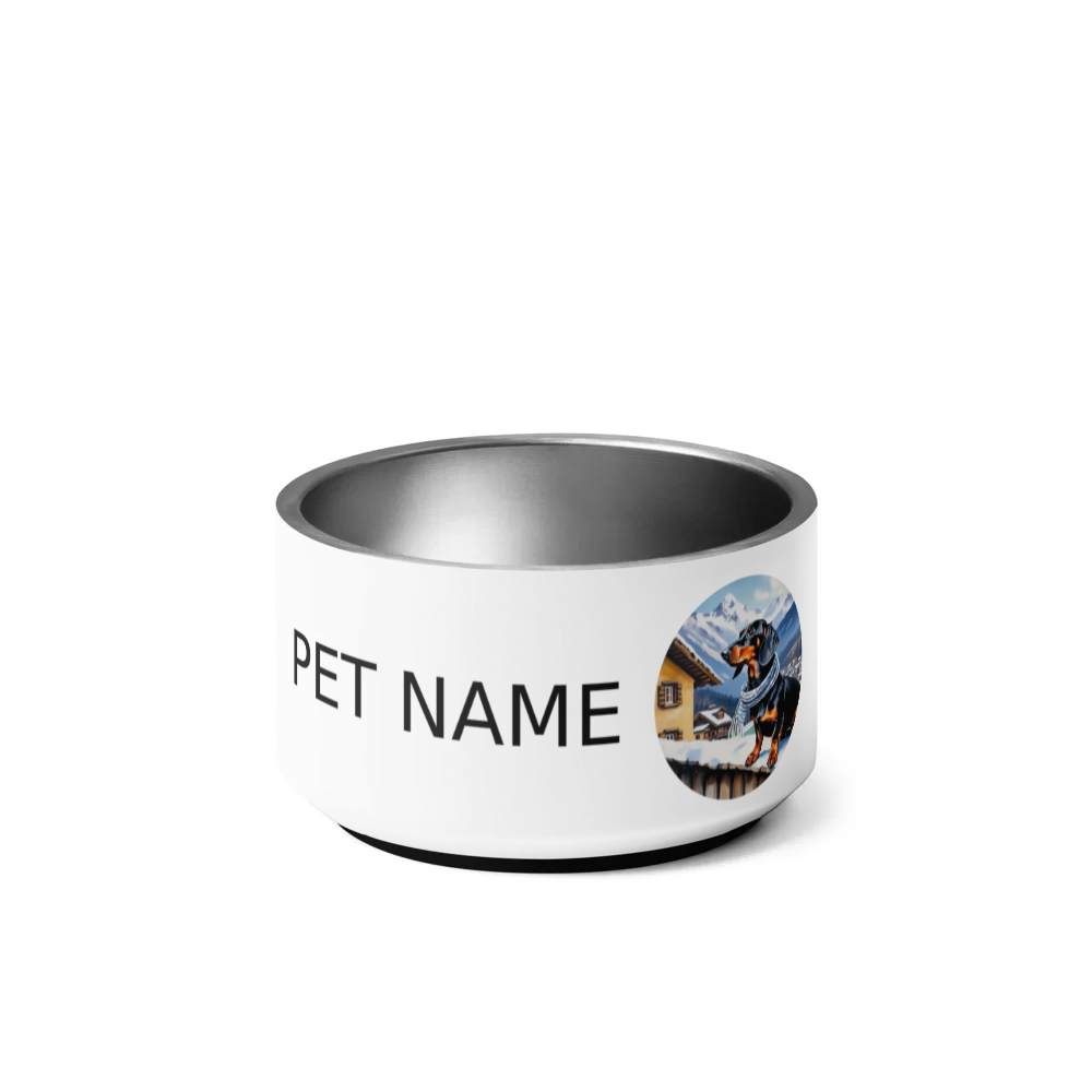 PugMug Custom Black Dachshund Pet Bowl