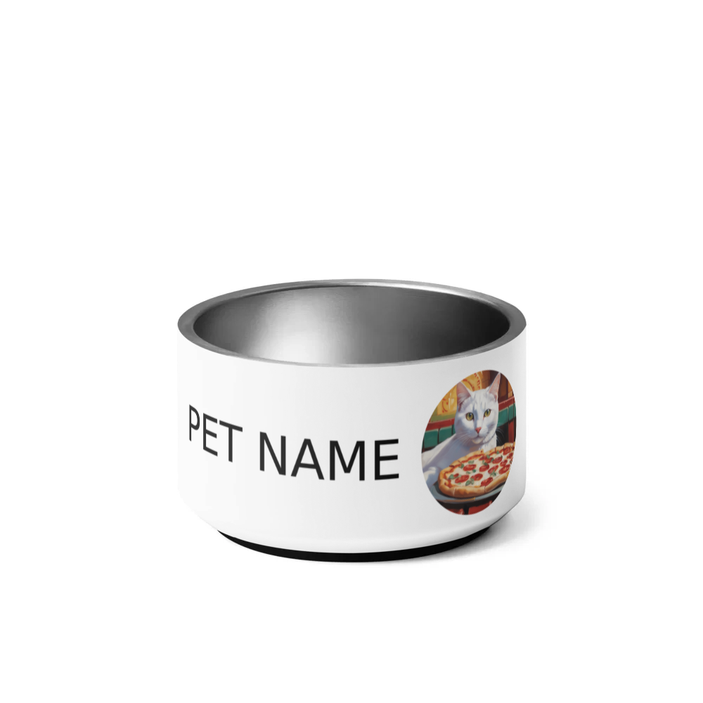 PugMug Custom White Companion Cat Pet Bowl