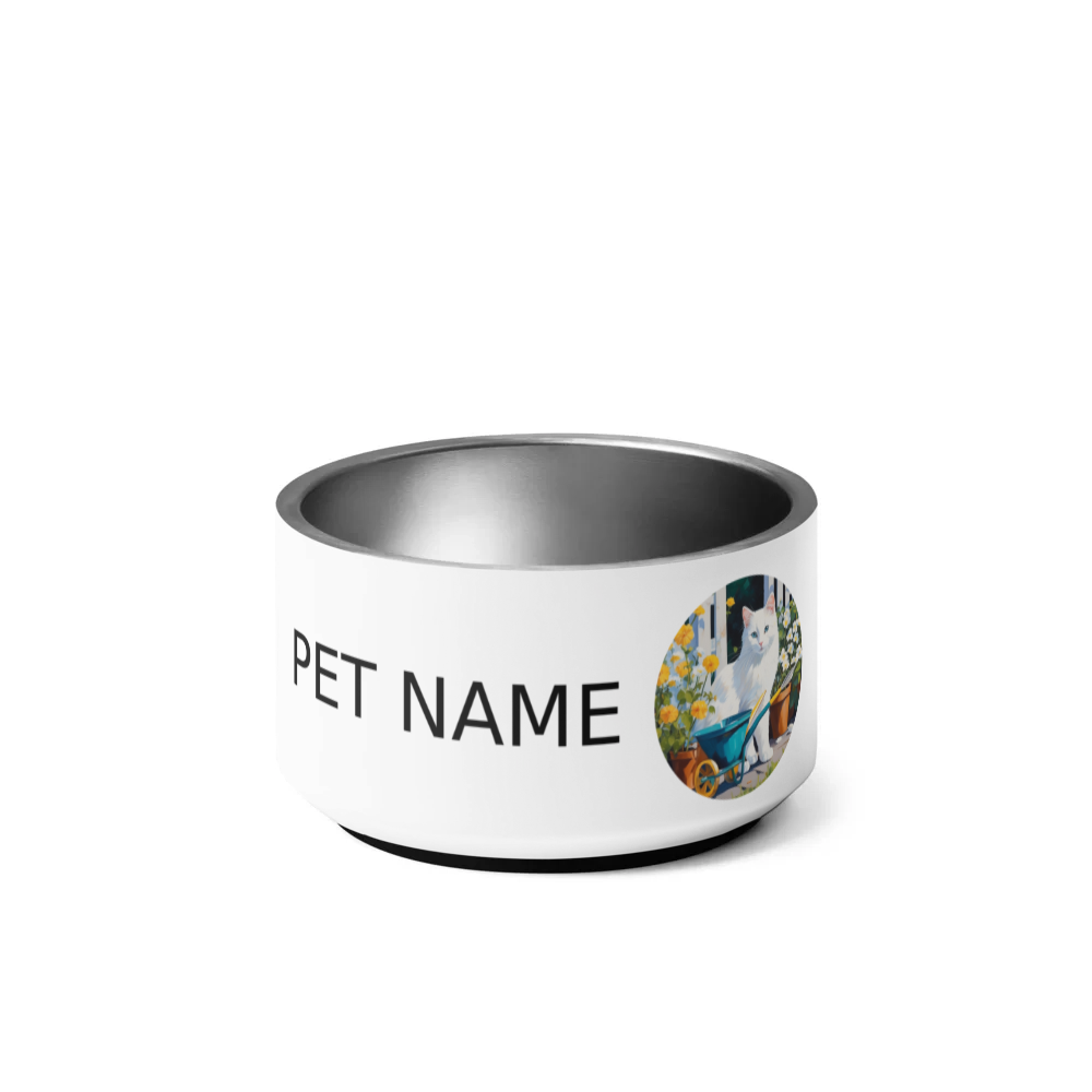 PugMug Custom White Companion Cat Pet Bowl