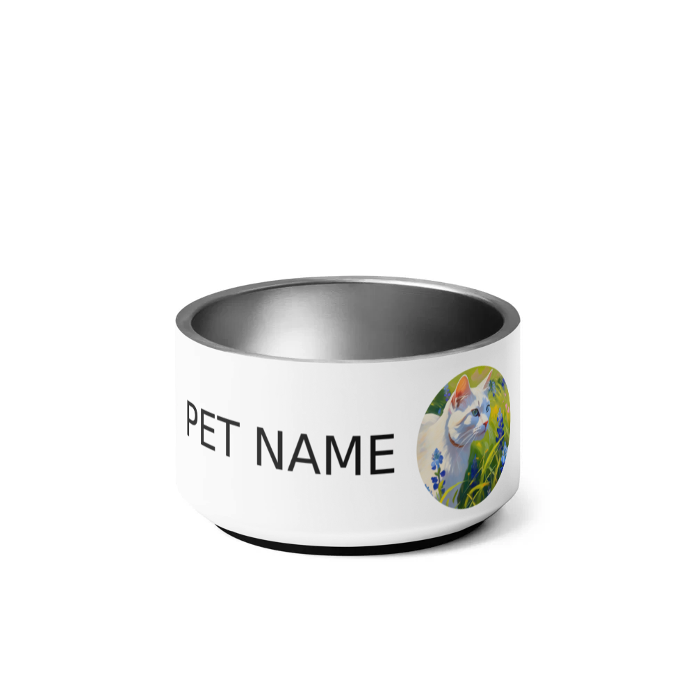 PugMug Custom White Companion Cat Pet Bowl