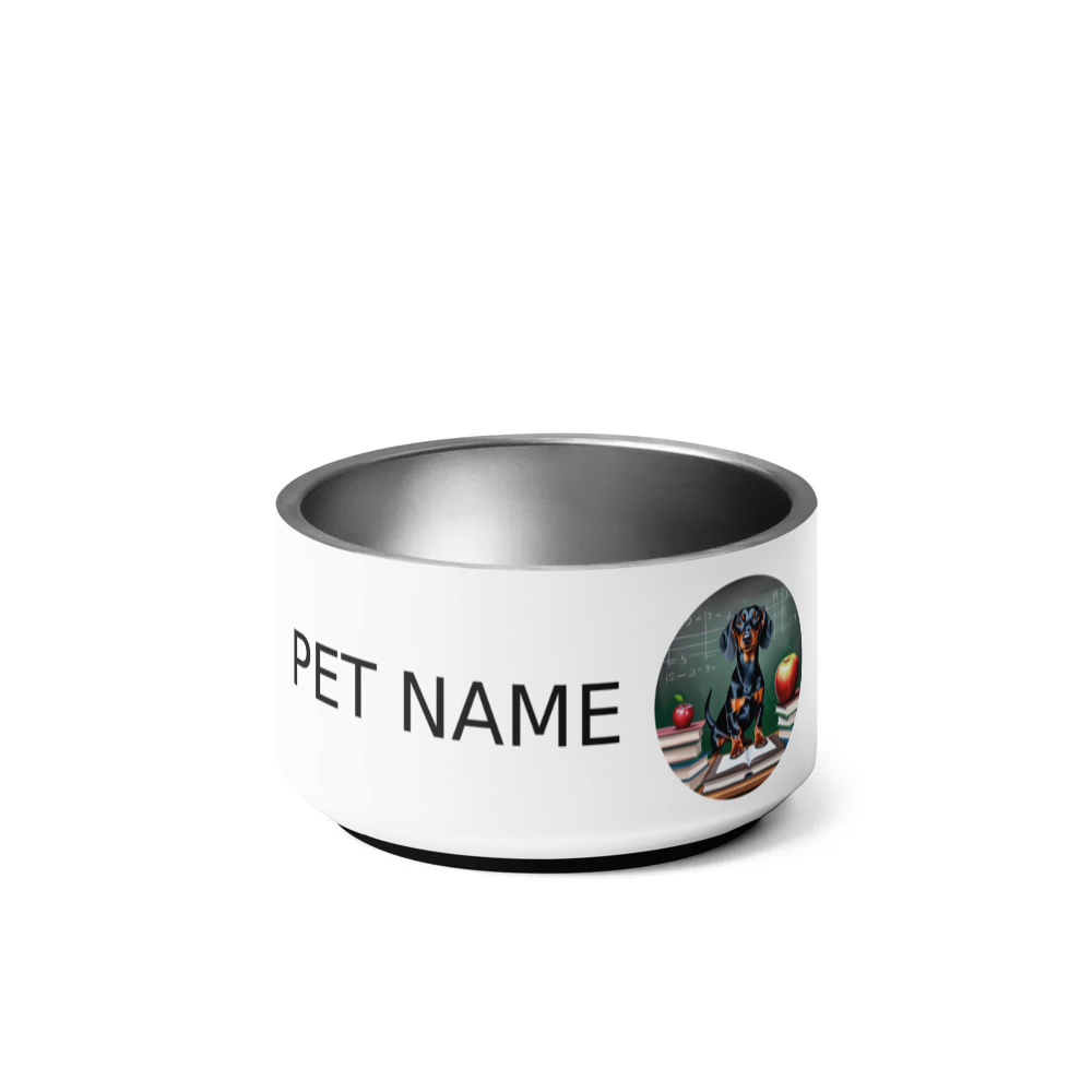 PugMug Custom Black Dachshund Pet Bowl