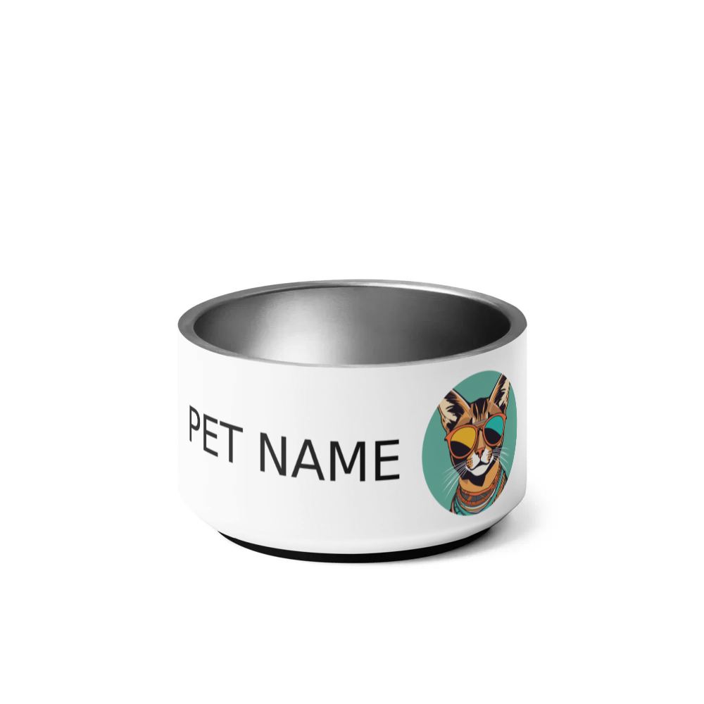 PugMug Custom Tabby Abyssinian Cat Pet Bowl