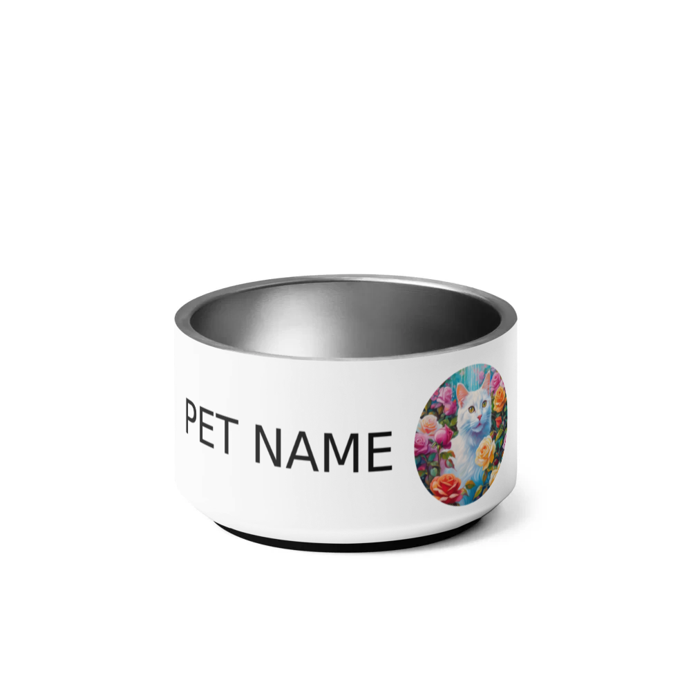 PugMug Custom White Companion Cat Pet Bowl