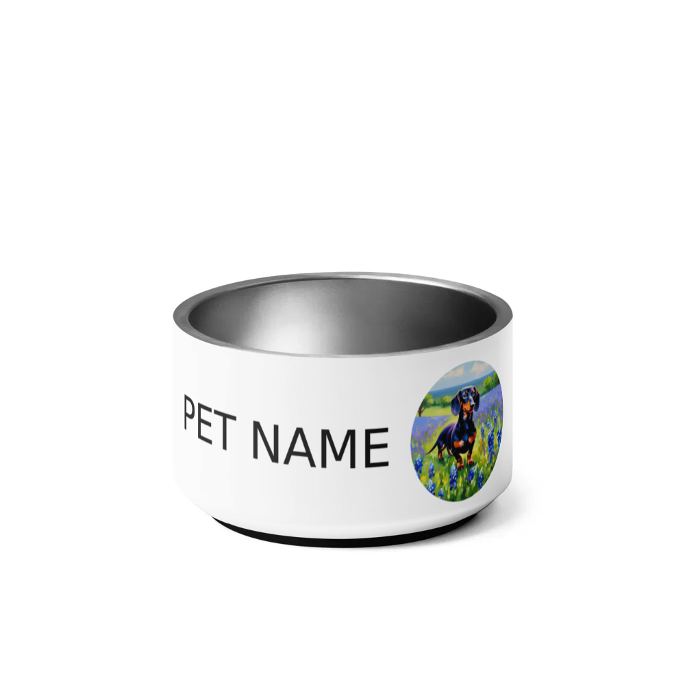 PugMug Custom Black Dachshund Pet Bowl