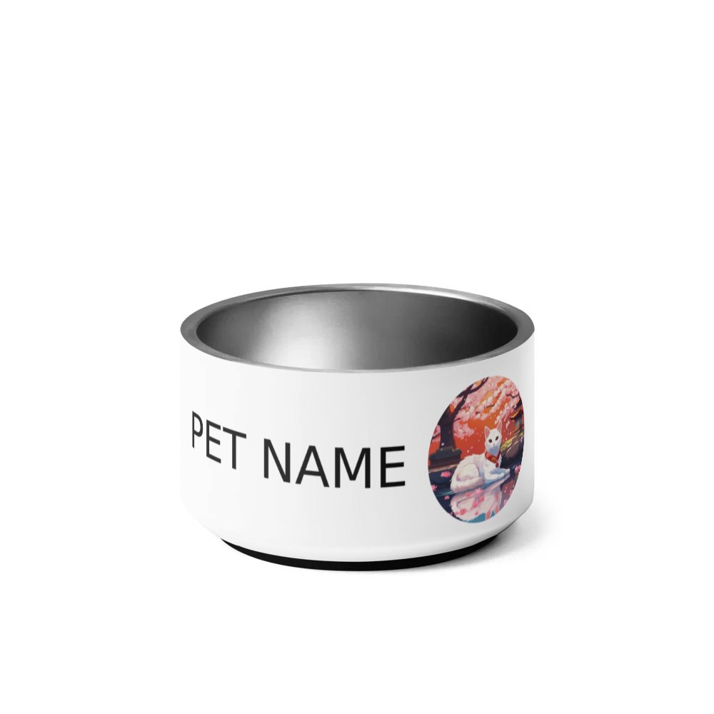 PugMug Custom White Companion Cat Pet Bowl