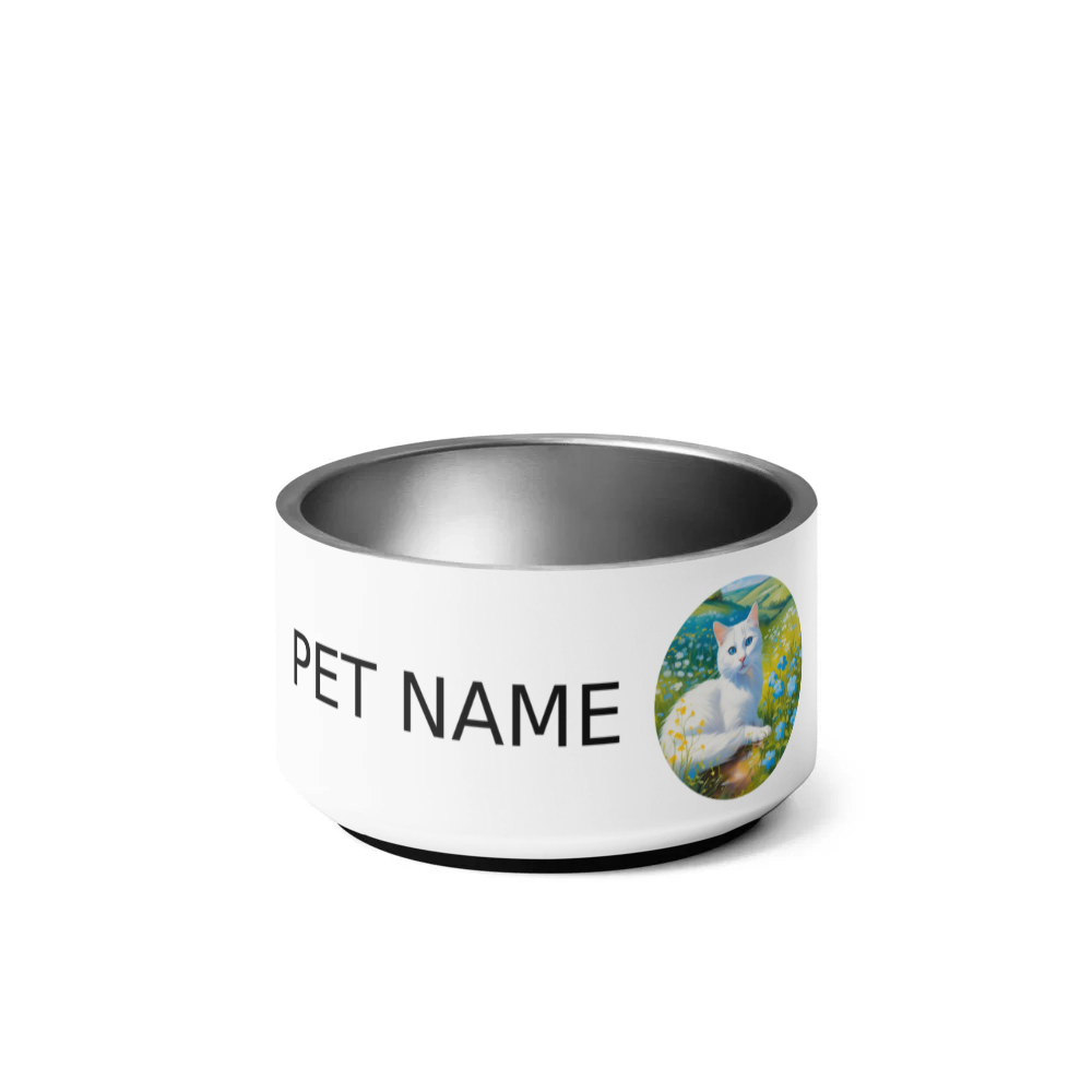 PugMug Custom White Companion Cat Pet Bowl