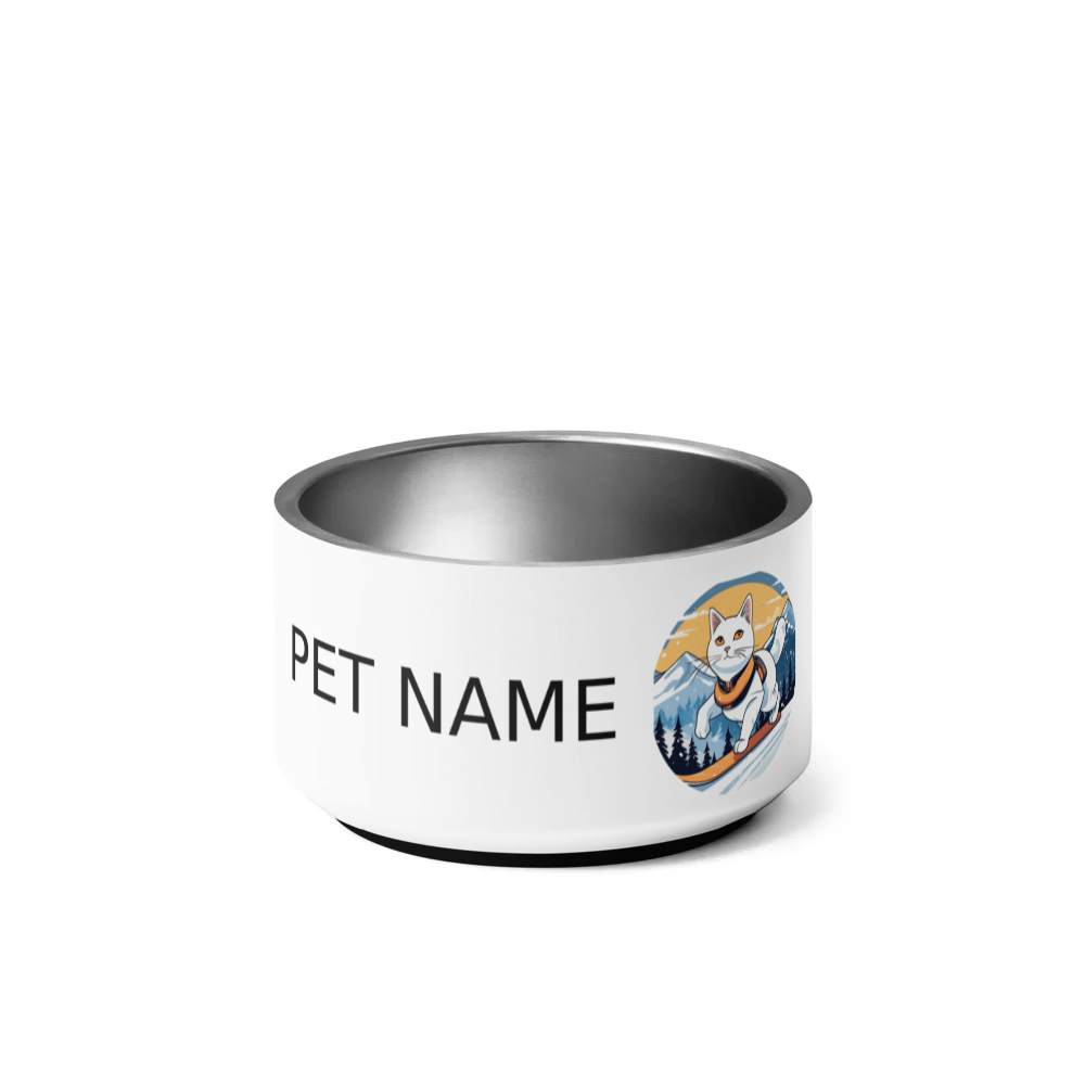PugMug Custom White Companion Cat Pet Bowl