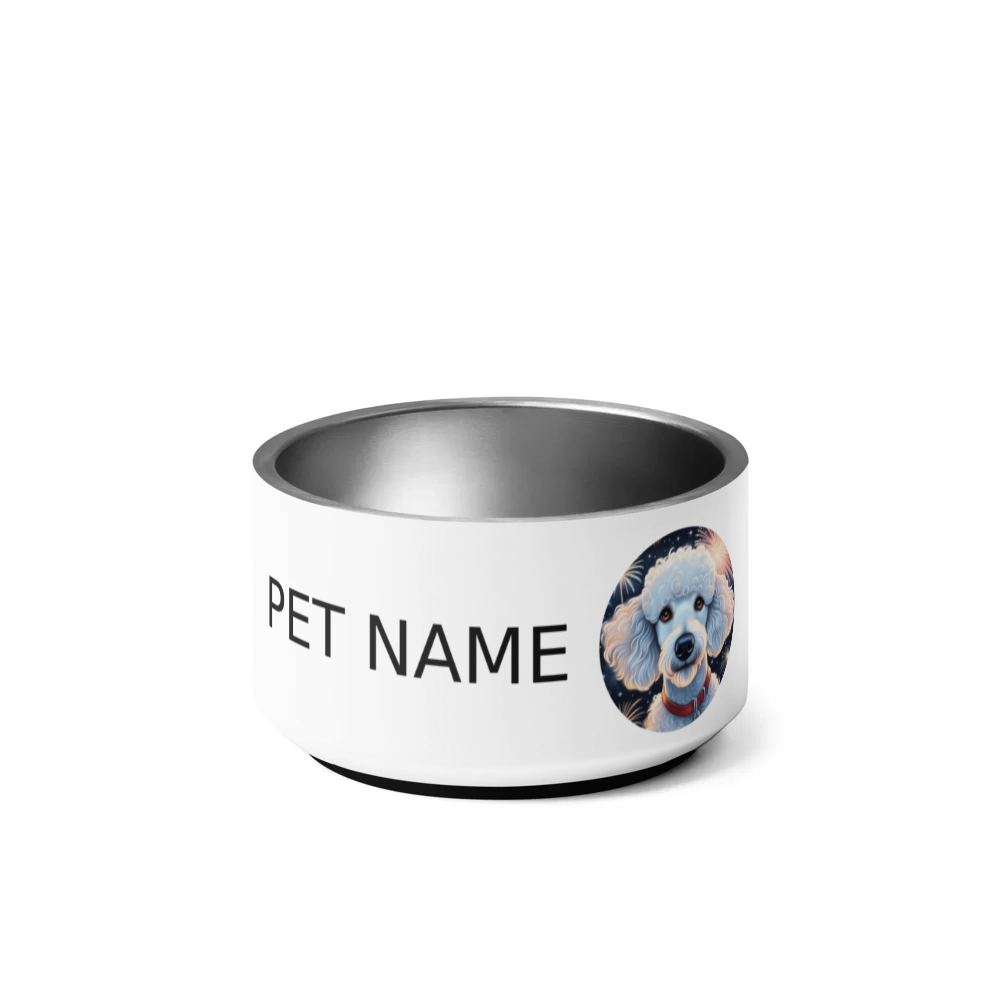 PugMug Custom White Poodle Pet Bowl