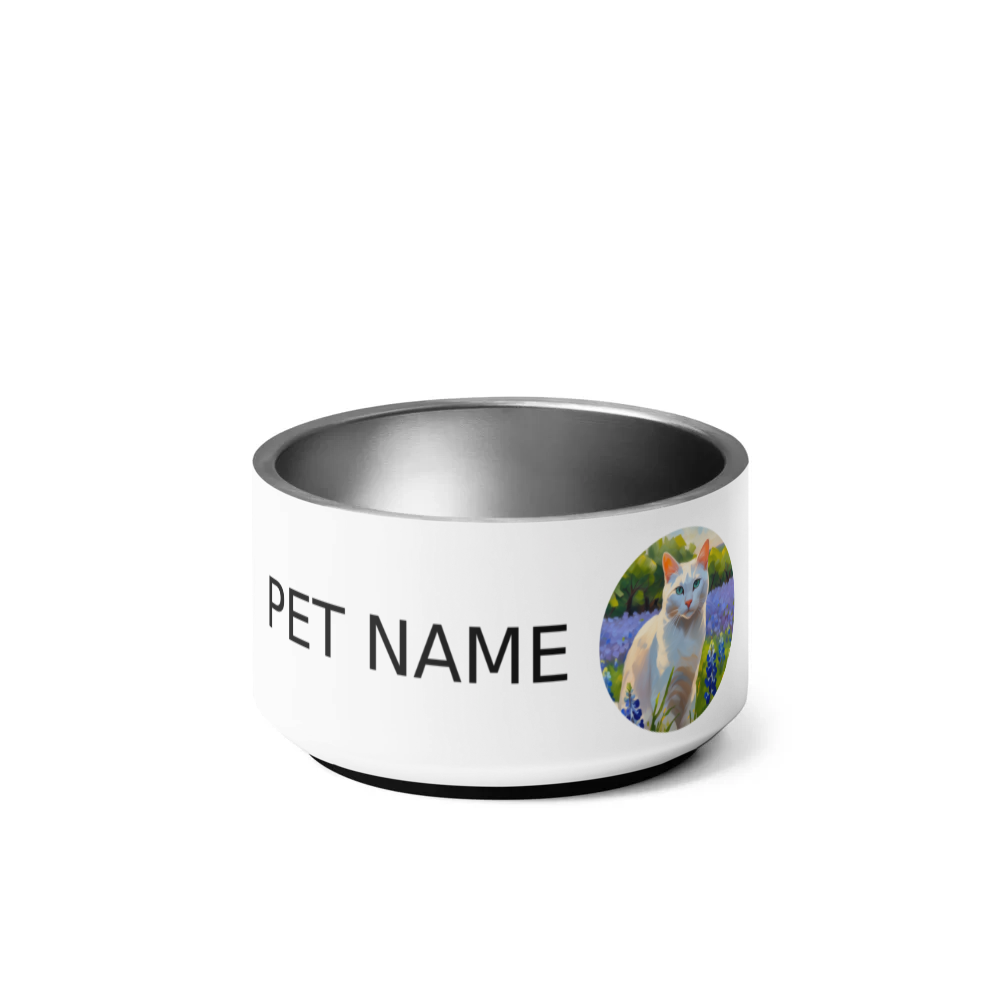 PugMug Custom White Companion Cat Pet Bowl