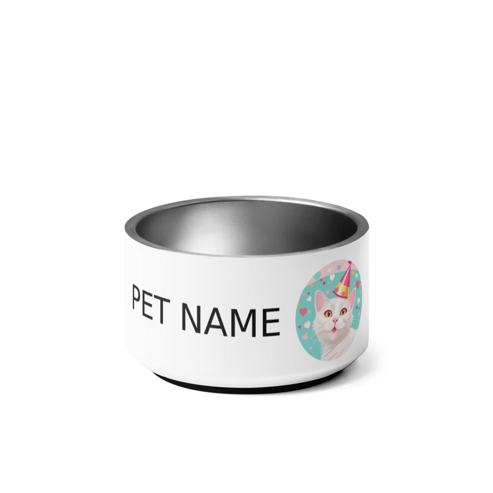 PugMug Custom White Companion Cat Pet Bowl