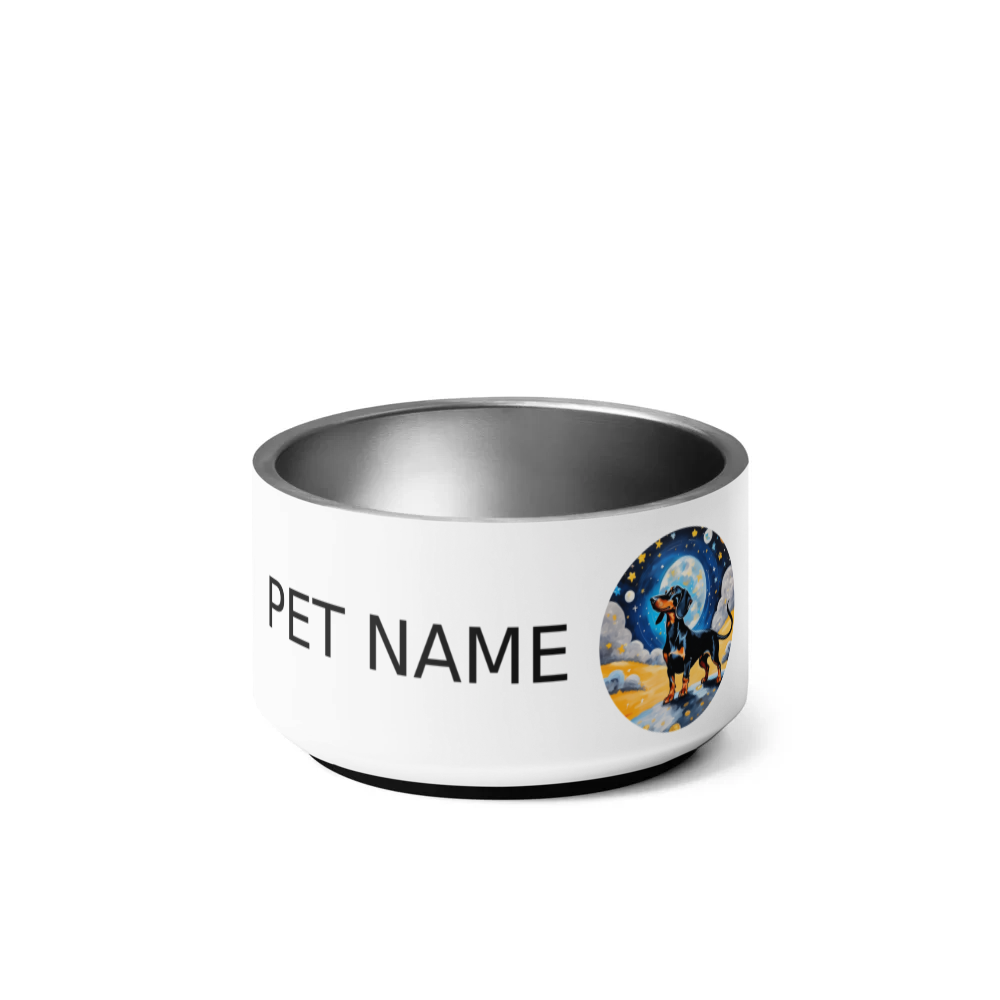 PugMug Custom Black Dachshund Pet Bowl