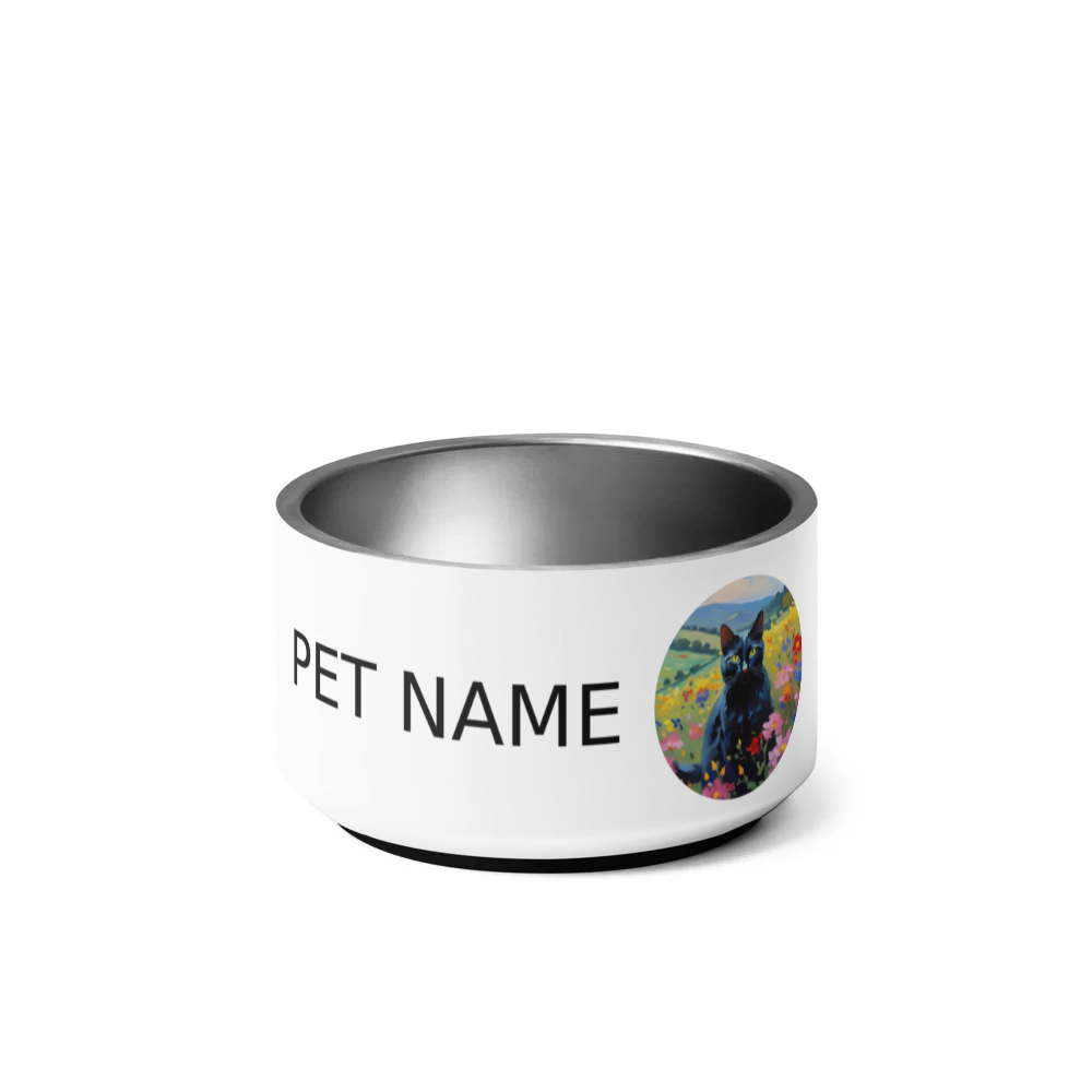 PugMug Custom Black Companion Cat Pet Bowl