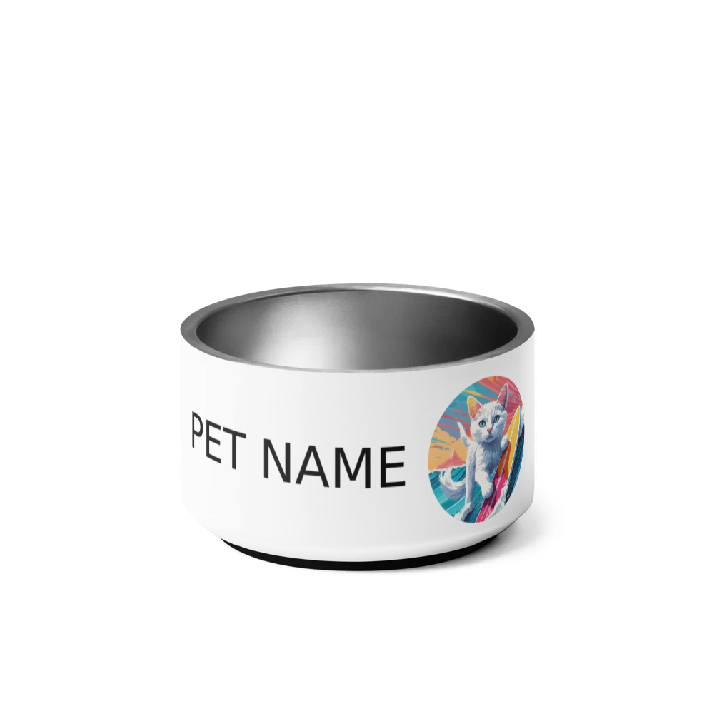 PugMug Custom White Companion Cat Pet Bowl