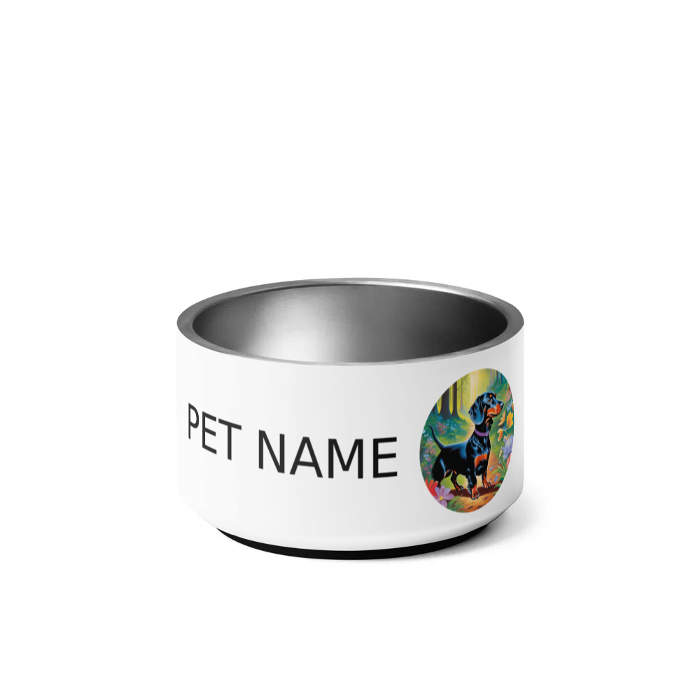 PugMug Custom Black Dachshund Pet Bowl