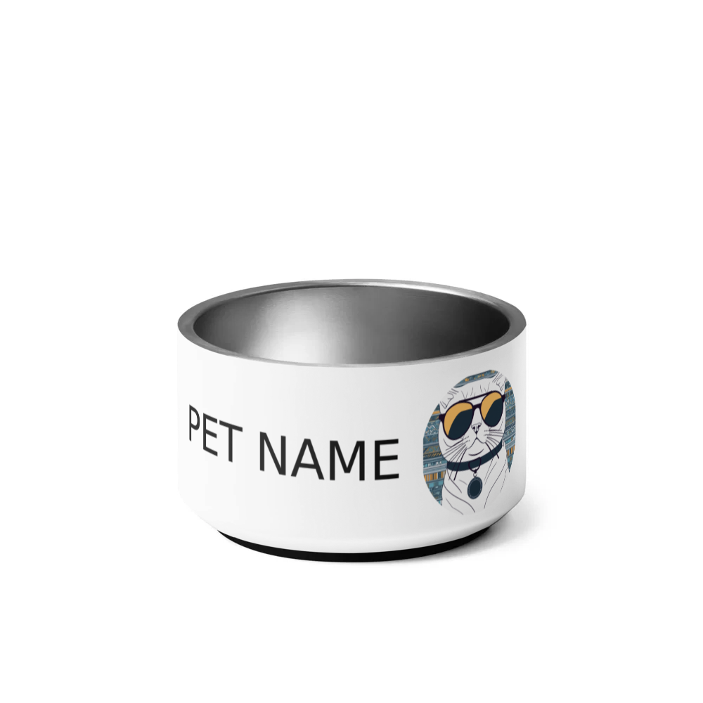 PugMug Custom White Scottish Fold Cat Pet Bowl