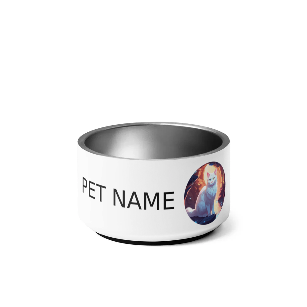 PugMug Custom White Companion Cat Pet Bowl
