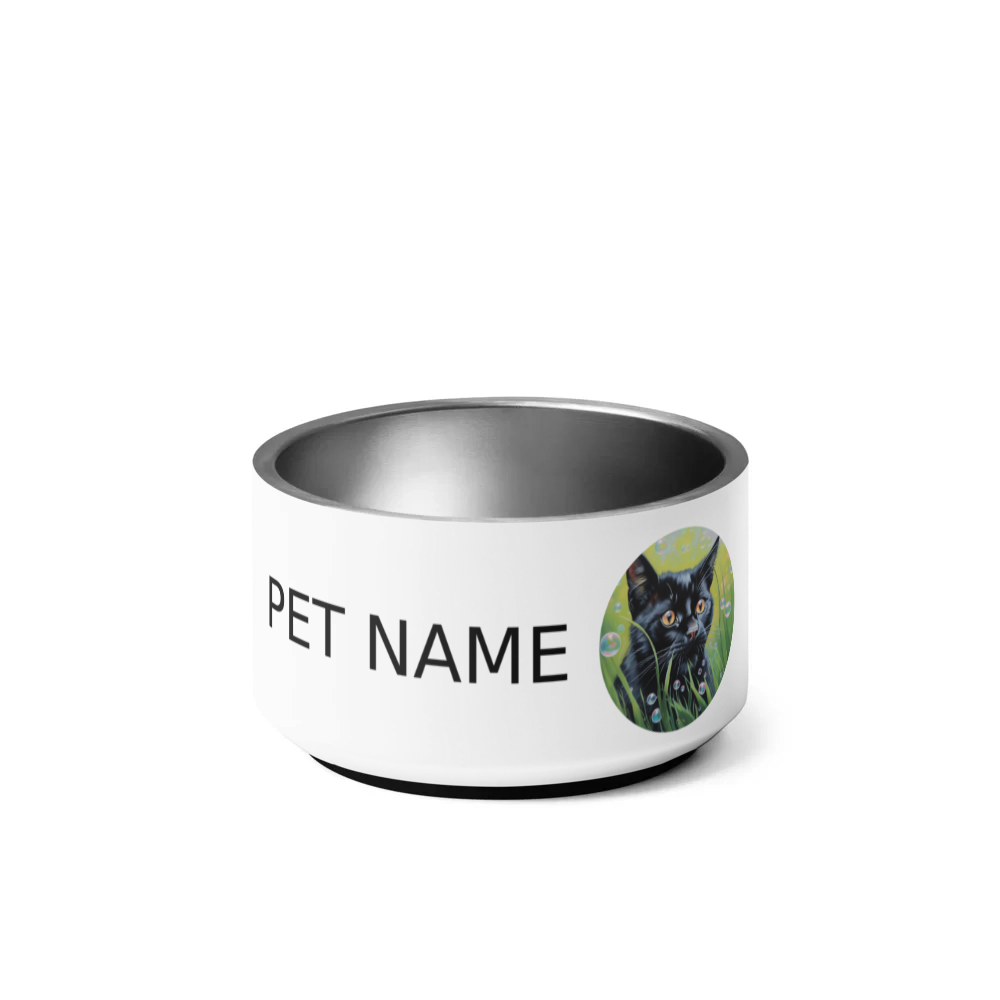 PugMug Custom Black Exotic Cat Pet Bowl