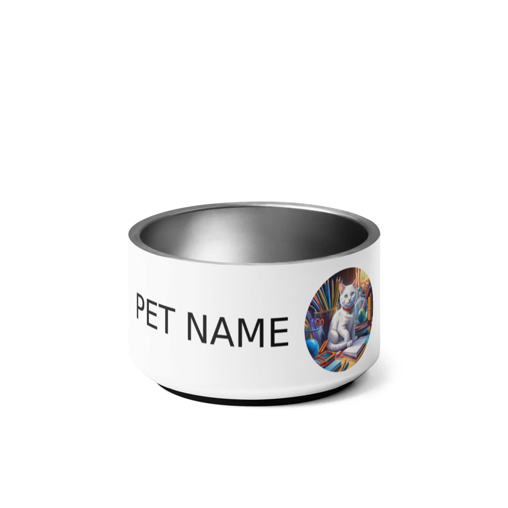 PugMug Custom White Companion Cat Pet Bowl