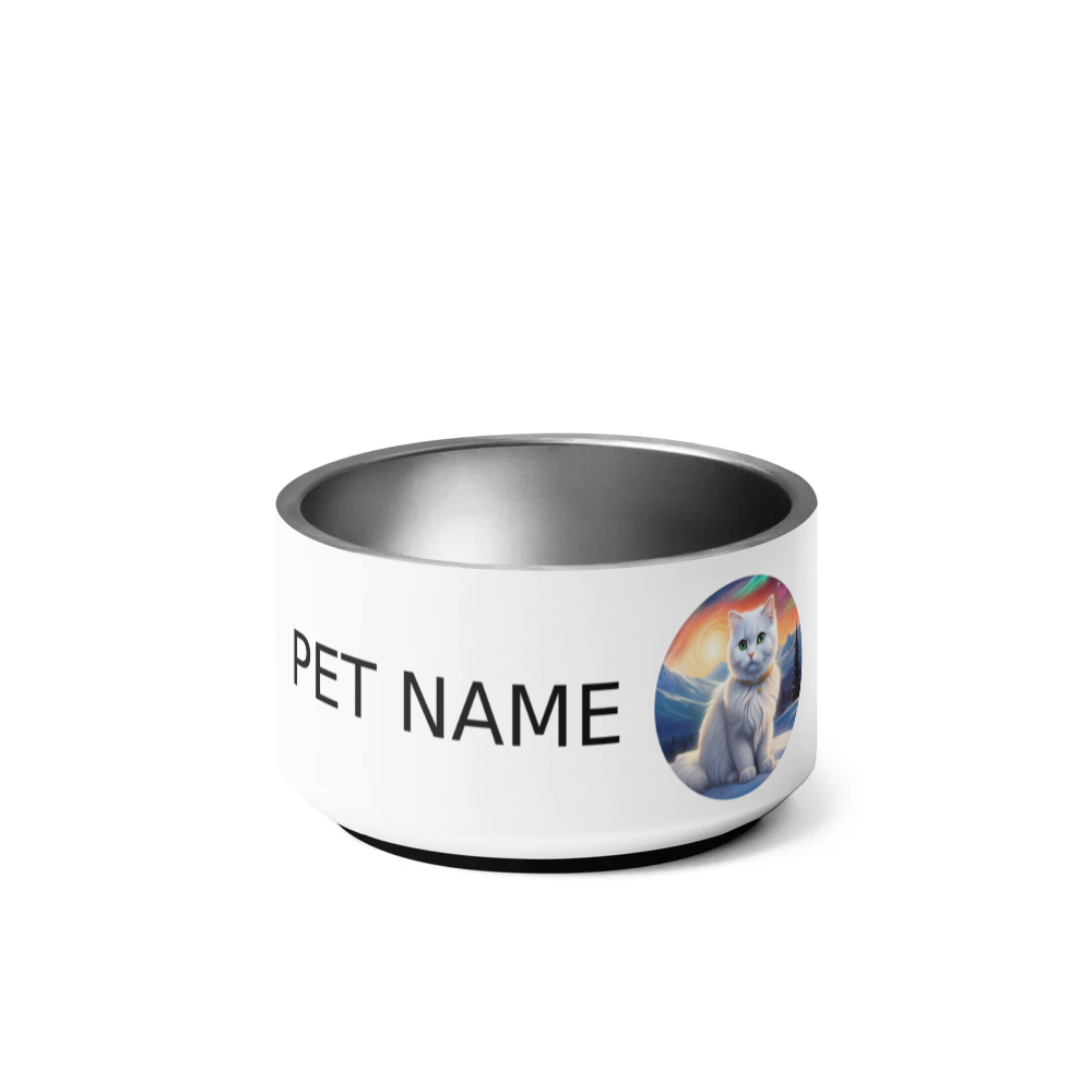 PugMug Custom White Scottish Fold Cat Pet Bowl