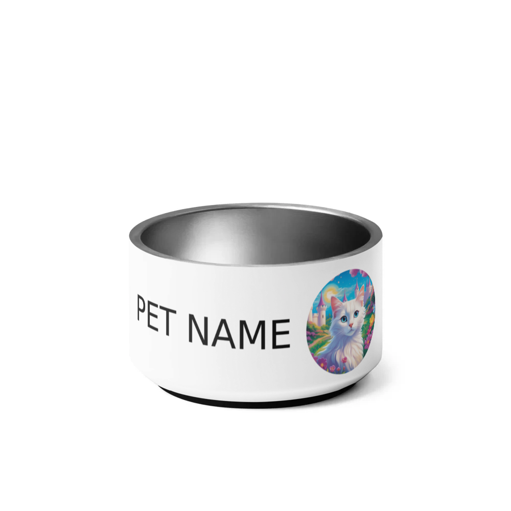 PugMug Custom White Companion Cat Pet Bowl