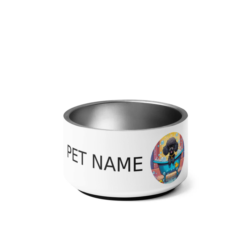 PugMug Custom Black Poodle Pet Bowl