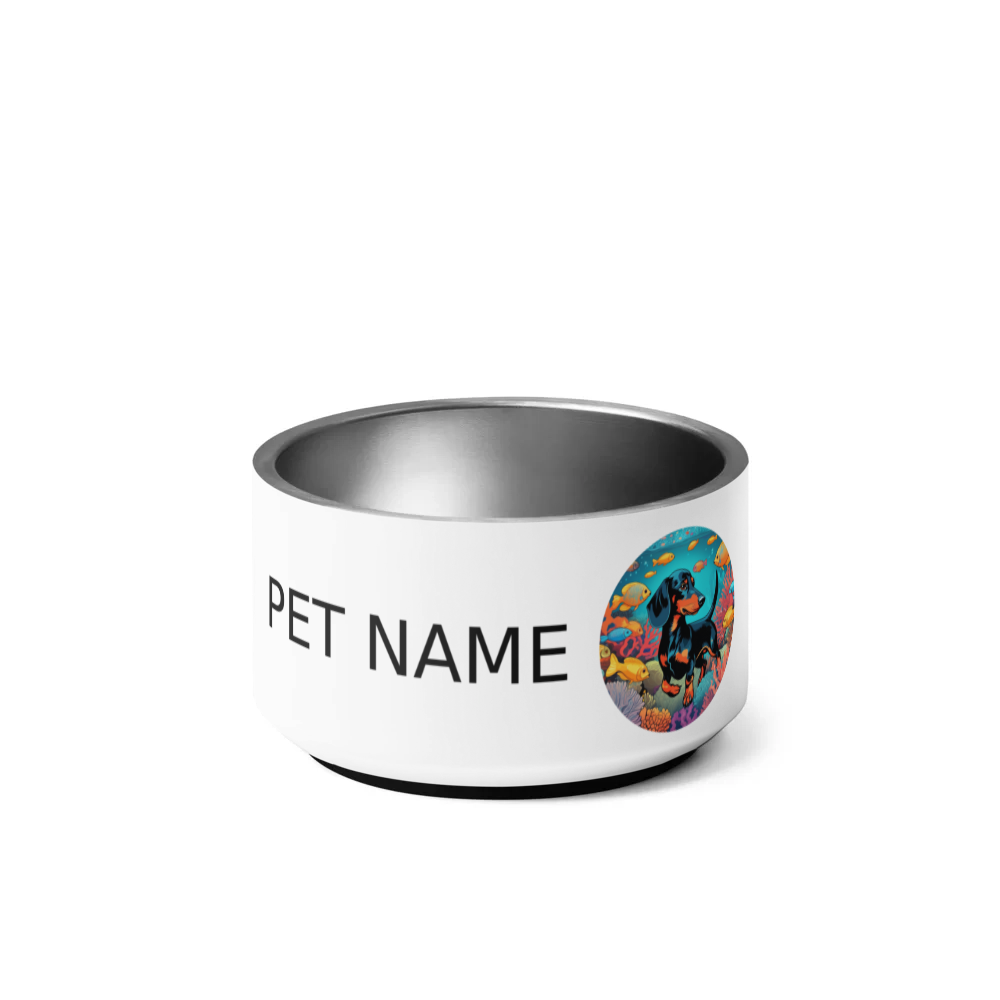PugMug Custom Black Dachshund Pet Bowl