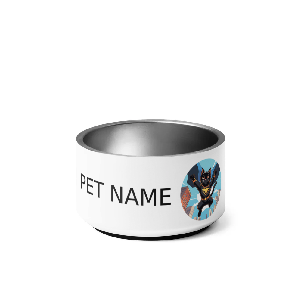 PugMug Custom Black Companion Cat Pet Bowl