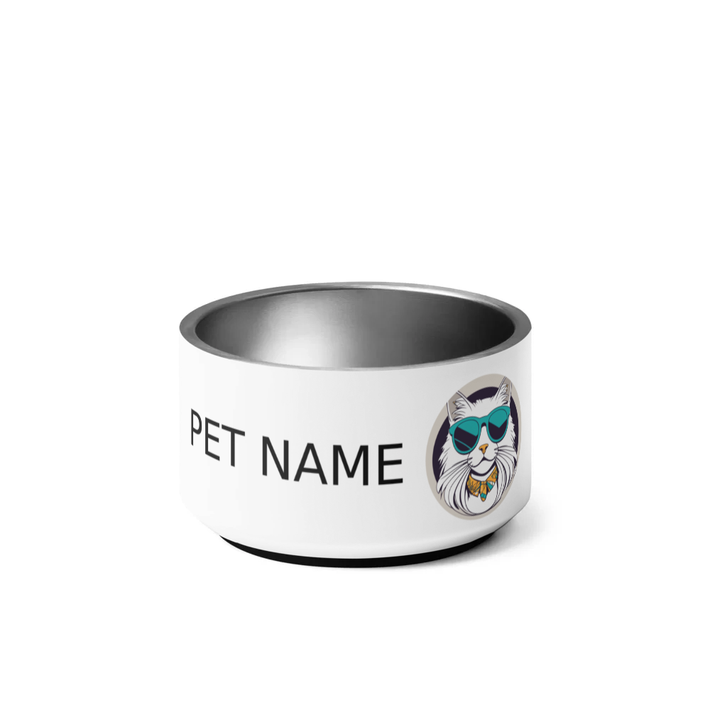 PugMug Custom White Ragdoll Cat Pet Bowl