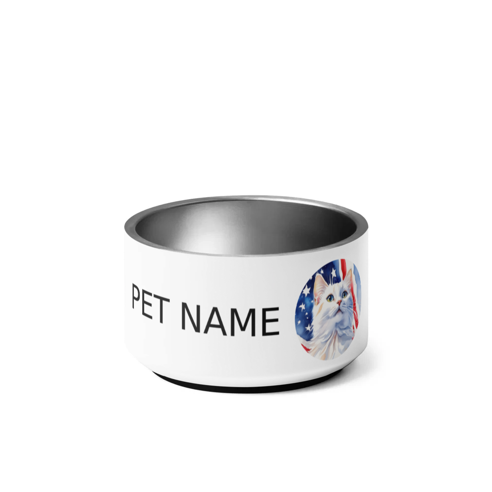 PugMug Custom White Companion Cat Pet Bowl