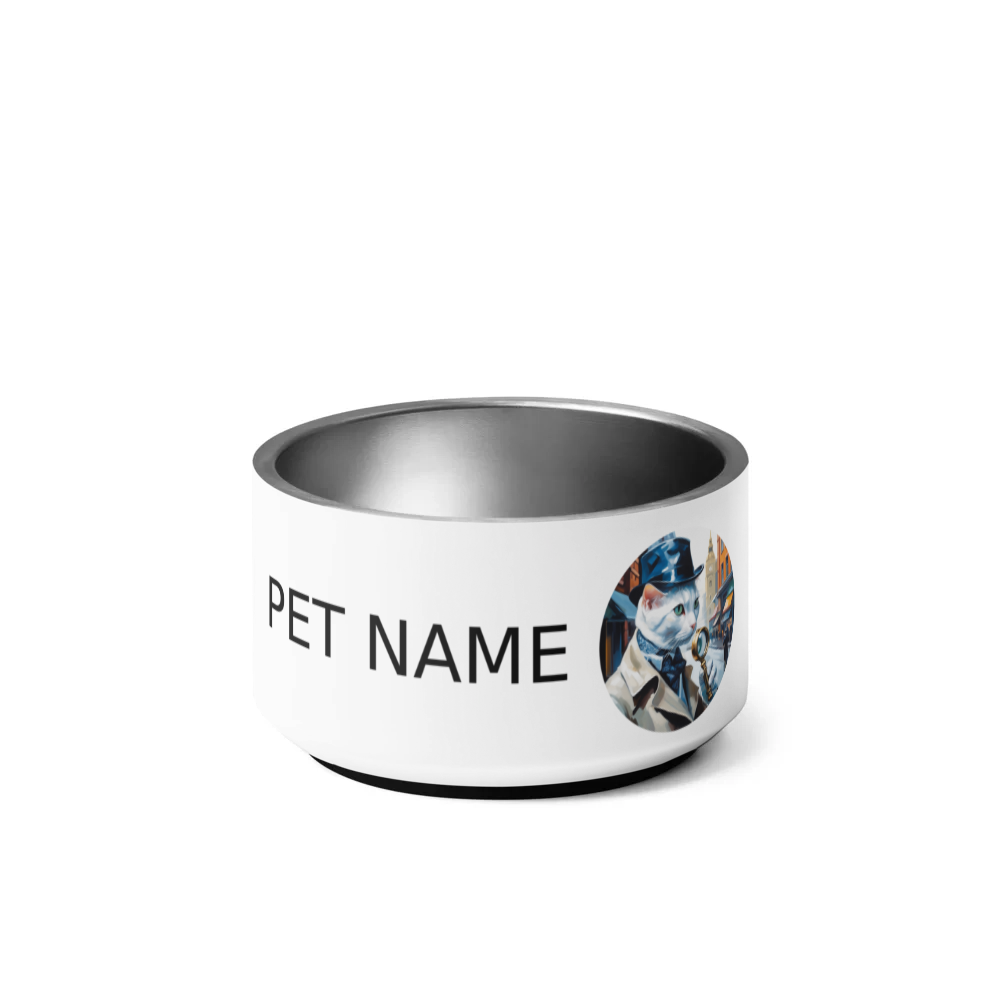 PugMug Custom White Companion Cat Pet Bowl